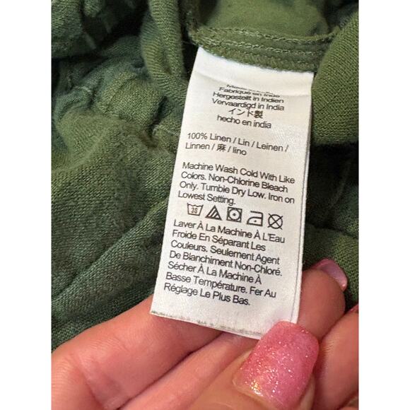 J. Crew 2024 Green Linen Soliel Wide Leg Pants L Casual Minimalist Beach Coastal - Picture 9 of 11